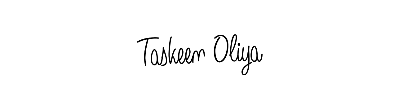 Check out images of Autograph of Taskeen Oliya name. Actor Taskeen Oliya Signature Style. Angelique-Rose-font-FFP is a professional sign style online. Taskeen Oliya signature style 5 images and pictures png
