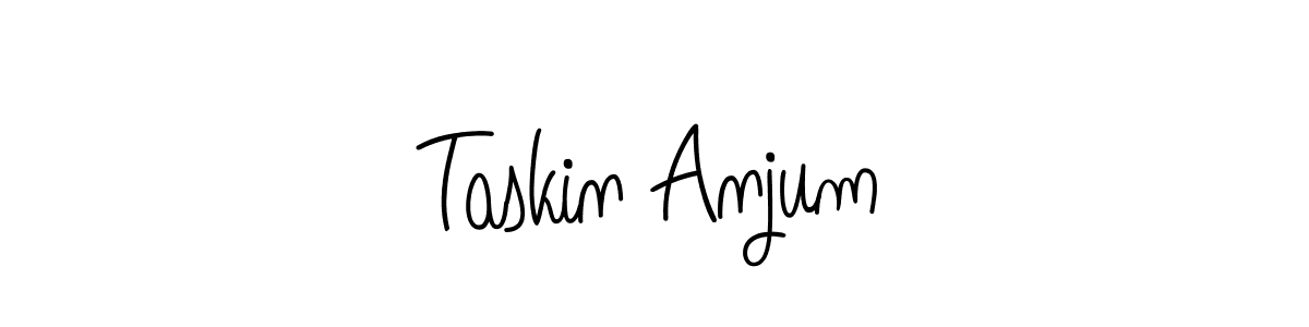 The best way (Angelique-Rose-font-FFP) to make a short signature is to pick only two or three words in your name. The name Taskin Anjum include a total of six letters. For converting this name. Taskin Anjum signature style 5 images and pictures png