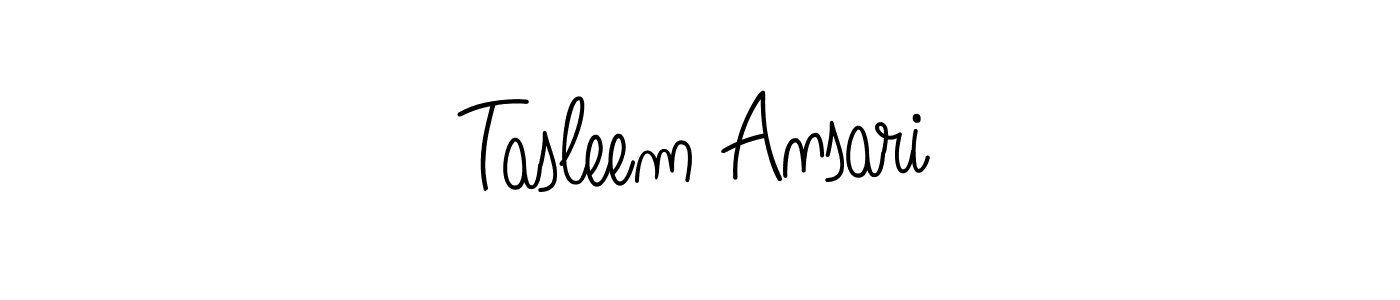How to make Tasleem Ansari name signature. Use Angelique-Rose-font-FFP style for creating short signs online. This is the latest handwritten sign. Tasleem Ansari signature style 5 images and pictures png