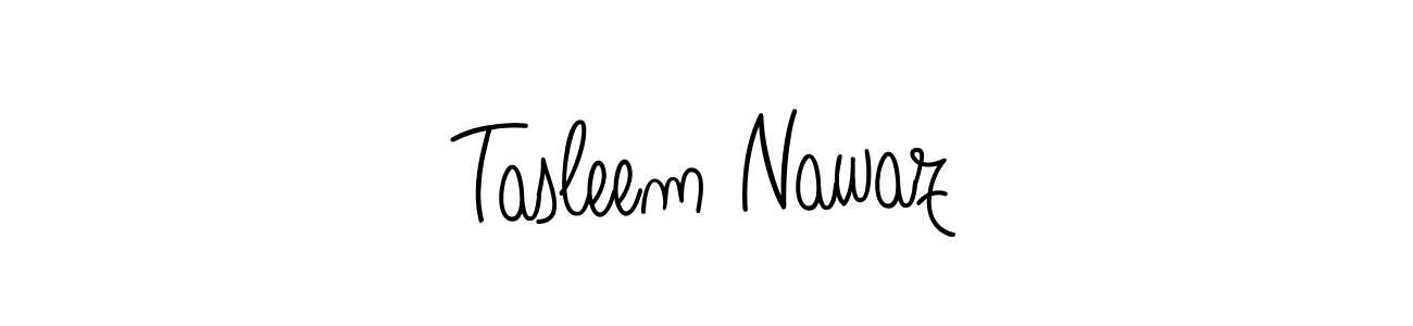 Create a beautiful signature design for name Tasleem Nawaz. With this signature (Angelique-Rose-font-FFP) fonts, you can make a handwritten signature for free. Tasleem Nawaz signature style 5 images and pictures png