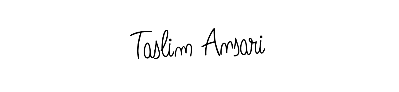 Taslim Ansari stylish signature style. Best Handwritten Sign (Angelique-Rose-font-FFP) for my name. Handwritten Signature Collection Ideas for my name Taslim Ansari. Taslim Ansari signature style 5 images and pictures png