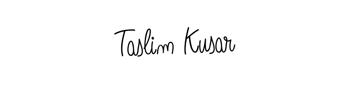 The best way (Angelique-Rose-font-FFP) to make a short signature is to pick only two or three words in your name. The name Taslim Kusar include a total of six letters. For converting this name. Taslim Kusar signature style 5 images and pictures png