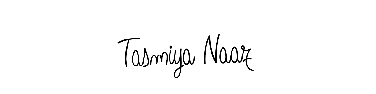 The best way (Angelique-Rose-font-FFP) to make a short signature is to pick only two or three words in your name. The name Tasmiya Naaz include a total of six letters. For converting this name. Tasmiya Naaz signature style 5 images and pictures png