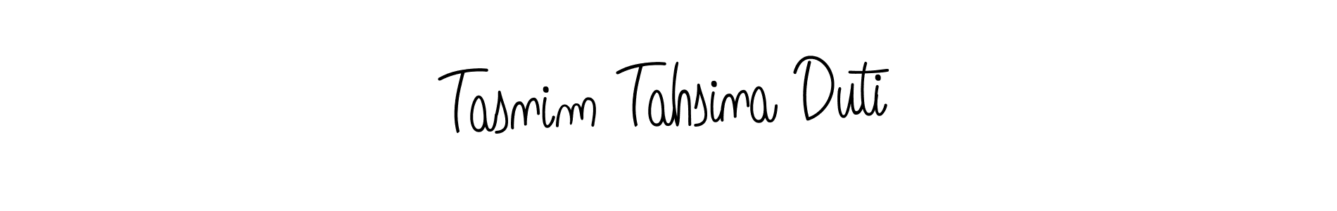 It looks lik you need a new signature style for name Tasnim Tahsina Duti. Design unique handwritten (Angelique-Rose-font-FFP) signature with our free signature maker in just a few clicks. Tasnim Tahsina Duti signature style 5 images and pictures png