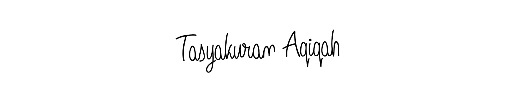 Also You can easily find your signature by using the search form. We will create Tasyakuran Aqiqah  name handwritten signature images for you free of cost using Angelique-Rose-font-FFP sign style. Tasyakuran Aqiqah  signature style 5 images and pictures png