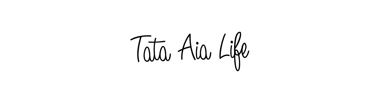 Create a beautiful signature design for name Tata Aia Life. With this signature (Angelique-Rose-font-FFP) fonts, you can make a handwritten signature for free. Tata Aia Life signature style 5 images and pictures png