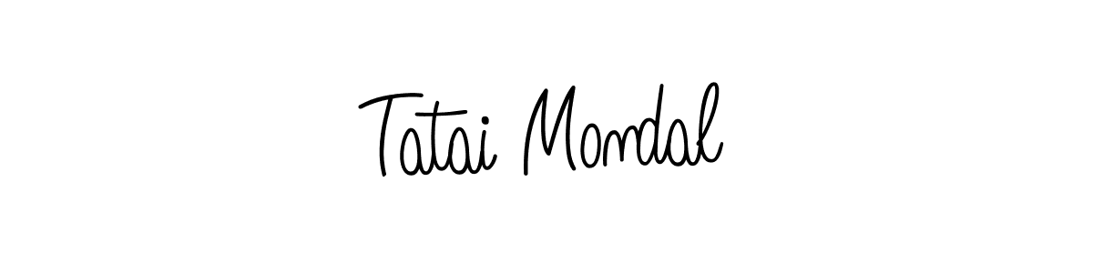 Use a signature maker to create a handwritten signature online. With this signature software, you can design (Angelique-Rose-font-FFP) your own signature for name Tatai Mondal. Tatai Mondal signature style 5 images and pictures png