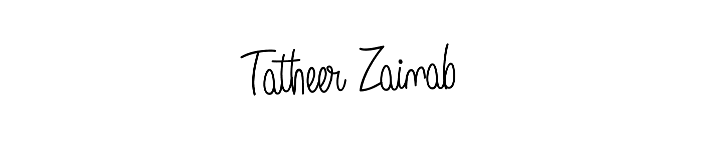 Tatheer Zainab stylish signature style. Best Handwritten Sign (Angelique-Rose-font-FFP) for my name. Handwritten Signature Collection Ideas for my name Tatheer Zainab. Tatheer Zainab signature style 5 images and pictures png