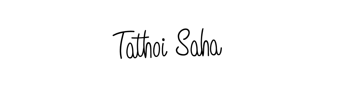 Design your own signature with our free online signature maker. With this signature software, you can create a handwritten (Angelique-Rose-font-FFP) signature for name Tathoi Saha. Tathoi Saha signature style 5 images and pictures png