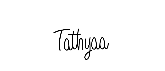 Use a signature maker to create a handwritten signature online. With this signature software, you can design (Angelique-Rose-font-FFP) your own signature for name Tathyaa. Tathyaa signature style 5 images and pictures png