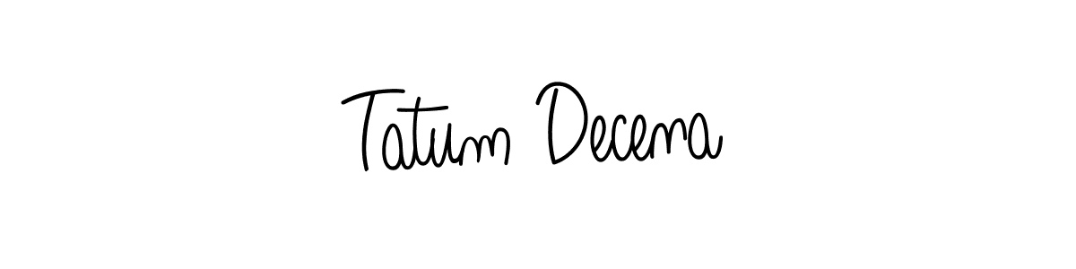 You can use this online signature creator to create a handwritten signature for the name Tatum Decena. This is the best online autograph maker. Tatum Decena signature style 5 images and pictures png