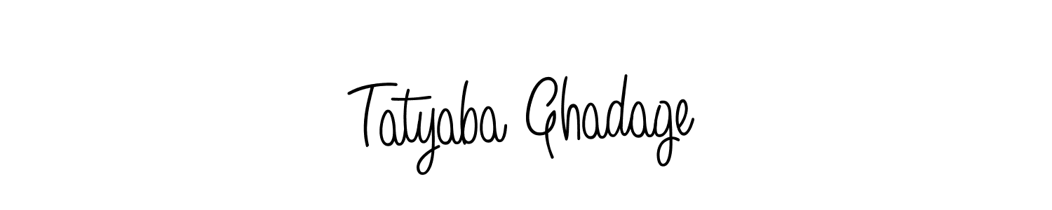 Make a beautiful signature design for name Tatyaba Ghadage. With this signature (Angelique-Rose-font-FFP) style, you can create a handwritten signature for free. Tatyaba Ghadage signature style 5 images and pictures png