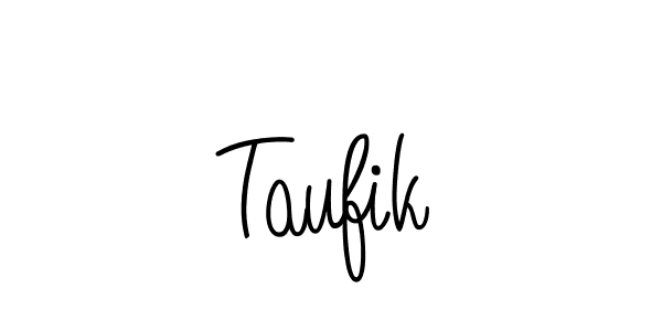 You should practise on your own different ways (Angelique-Rose-font-FFP) to write your name (Taufik) in signature. don't let someone else do it for you. Taufik signature style 5 images and pictures png