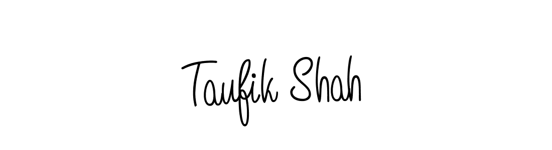 Use a signature maker to create a handwritten signature online. With this signature software, you can design (Angelique-Rose-font-FFP) your own signature for name Taufik Shah. Taufik Shah signature style 5 images and pictures png
