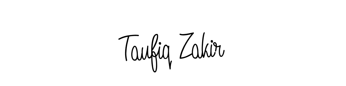 Make a beautiful signature design for name Taufiq Zakir. With this signature (Angelique-Rose-font-FFP) style, you can create a handwritten signature for free. Taufiq Zakir signature style 5 images and pictures png