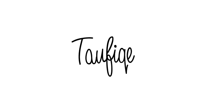 You should practise on your own different ways (Angelique-Rose-font-FFP) to write your name (Taufiqe) in signature. don't let someone else do it for you. Taufiqe signature style 5 images and pictures png