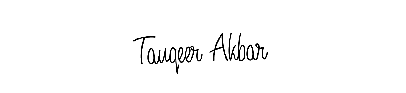 Create a beautiful signature design for name Tauqeer Akbar. With this signature (Angelique-Rose-font-FFP) fonts, you can make a handwritten signature for free. Tauqeer Akbar signature style 5 images and pictures png