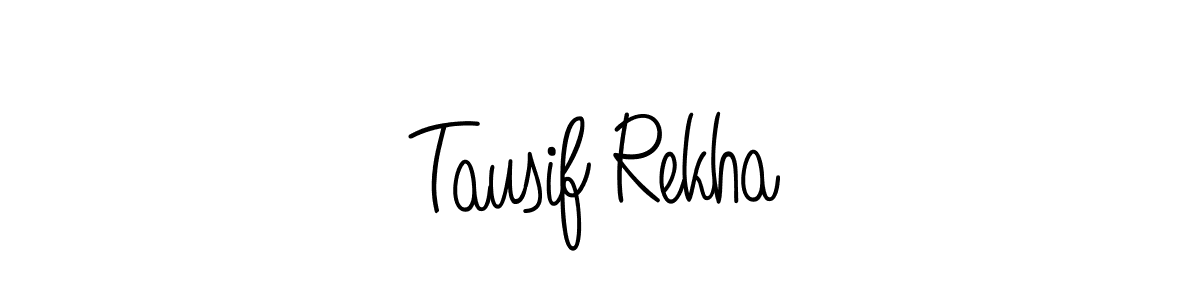 Create a beautiful signature design for name Tausif Rekha. With this signature (Angelique-Rose-font-FFP) fonts, you can make a handwritten signature for free. Tausif Rekha signature style 5 images and pictures png