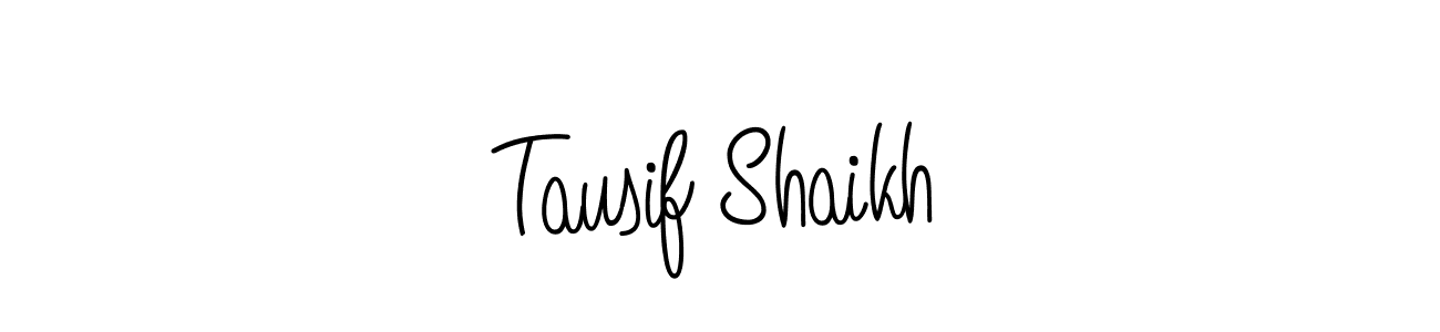 You should practise on your own different ways (Angelique-Rose-font-FFP) to write your name (Tausif Shaikh) in signature. don't let someone else do it for you. Tausif Shaikh signature style 5 images and pictures png