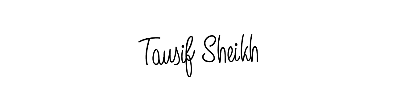 Use a signature maker to create a handwritten signature online. With this signature software, you can design (Angelique-Rose-font-FFP) your own signature for name Tausif Sheikh. Tausif Sheikh signature style 5 images and pictures png