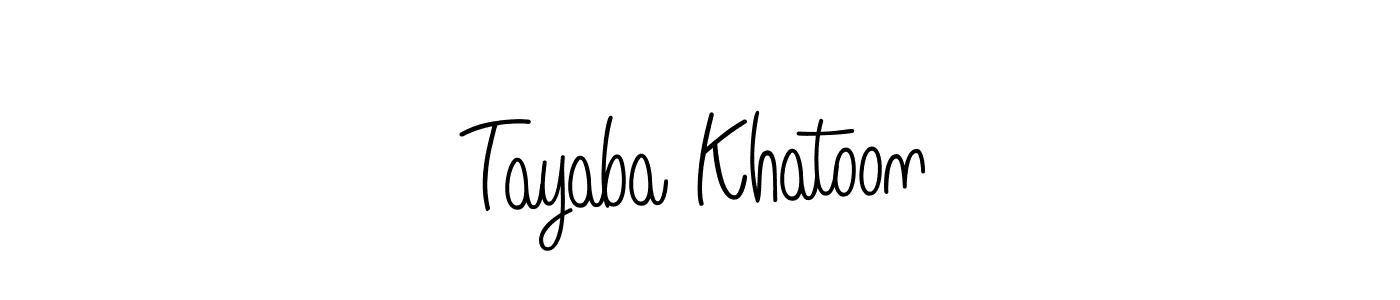 You should practise on your own different ways (Angelique-Rose-font-FFP) to write your name (Tayaba Khatoon) in signature. don't let someone else do it for you. Tayaba Khatoon signature style 5 images and pictures png