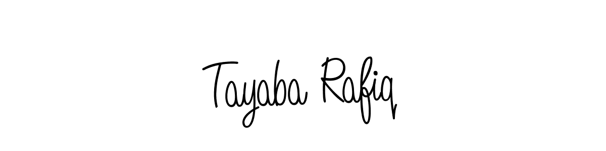 Use a signature maker to create a handwritten signature online. With this signature software, you can design (Angelique-Rose-font-FFP) your own signature for name Tayaba Rafiq. Tayaba Rafiq signature style 5 images and pictures png