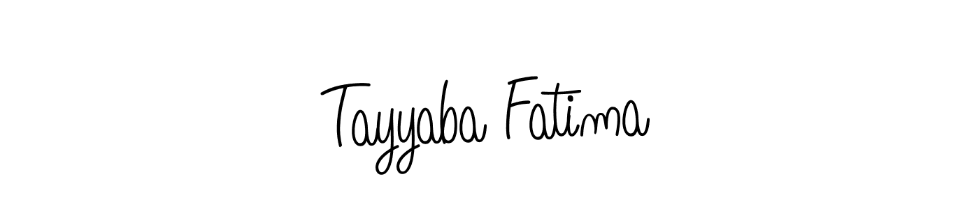 How to make Tayyaba Fatima name signature. Use Angelique-Rose-font-FFP style for creating short signs online. This is the latest handwritten sign. Tayyaba Fatima signature style 5 images and pictures png
