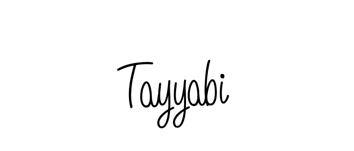 Use a signature maker to create a handwritten signature online. With this signature software, you can design (Angelique-Rose-font-FFP) your own signature for name Tayyabi. Tayyabi signature style 5 images and pictures png