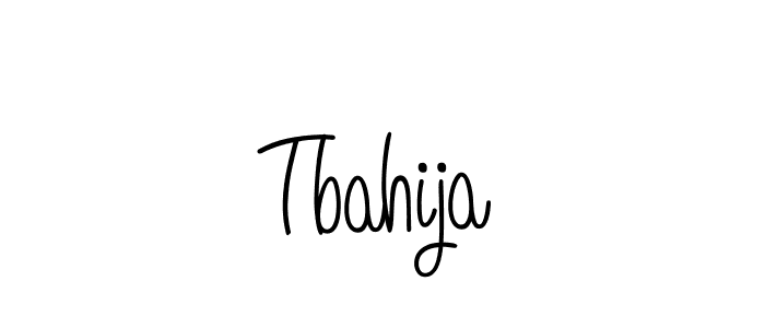 if you are searching for the best signature style for your name Tbahija. so please give up your signature search. here we have designed multiple signature styles  using Angelique-Rose-font-FFP. Tbahija signature style 5 images and pictures png