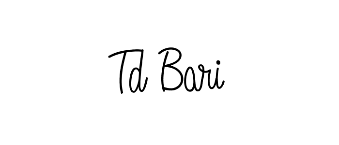 You should practise on your own different ways (Angelique-Rose-font-FFP) to write your name (Td Bari) in signature. don't let someone else do it for you. Td Bari signature style 5 images and pictures png