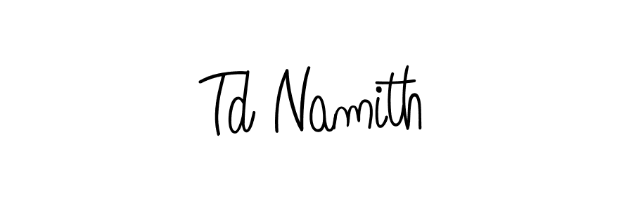 How to make Td Namith signature? Angelique-Rose-font-FFP is a professional autograph style. Create handwritten signature for Td Namith name. Td Namith signature style 5 images and pictures png