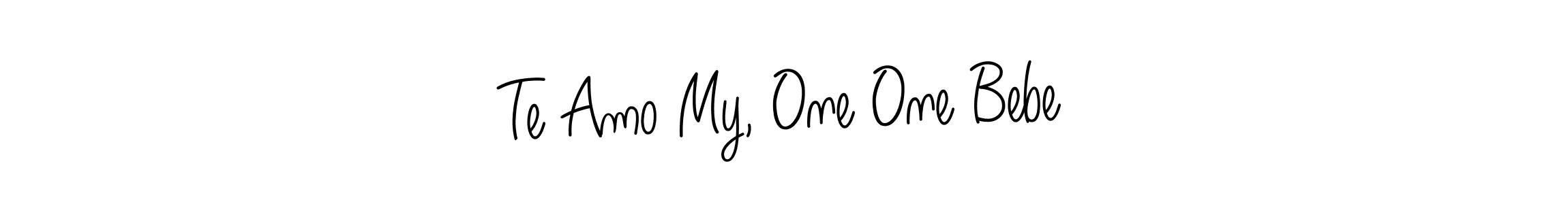 Also You can easily find your signature by using the search form. We will create Te Amo My, One One Bebe name handwritten signature images for you free of cost using Angelique-Rose-font-FFP sign style. Te Amo My, One One Bebe signature style 5 images and pictures png