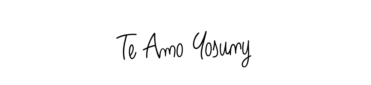 Make a beautiful signature design for name Te Amo Yosuny. With this signature (Angelique-Rose-font-FFP) style, you can create a handwritten signature for free. Te Amo Yosuny signature style 5 images and pictures png