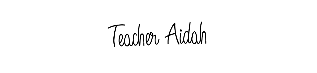 Teacher Aidah stylish signature style. Best Handwritten Sign (Angelique-Rose-font-FFP) for my name. Handwritten Signature Collection Ideas for my name Teacher Aidah. Teacher Aidah signature style 5 images and pictures png