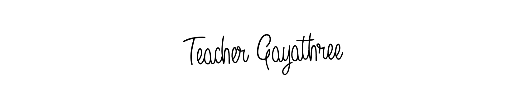 Teacher Gayathree stylish signature style. Best Handwritten Sign (Angelique-Rose-font-FFP) for my name. Handwritten Signature Collection Ideas for my name Teacher Gayathree. Teacher Gayathree signature style 5 images and pictures png