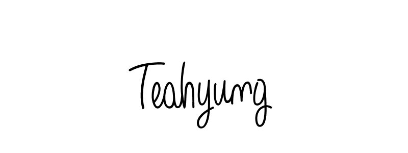 Use a signature maker to create a handwritten signature online. With this signature software, you can design (Angelique-Rose-font-FFP) your own signature for name Teahyung. Teahyung signature style 5 images and pictures png