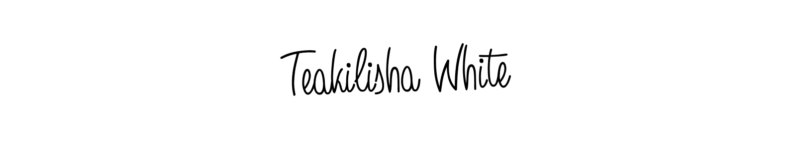Design your own signature with our free online signature maker. With this signature software, you can create a handwritten (Angelique-Rose-font-FFP) signature for name Teakilisha White. Teakilisha White signature style 5 images and pictures png