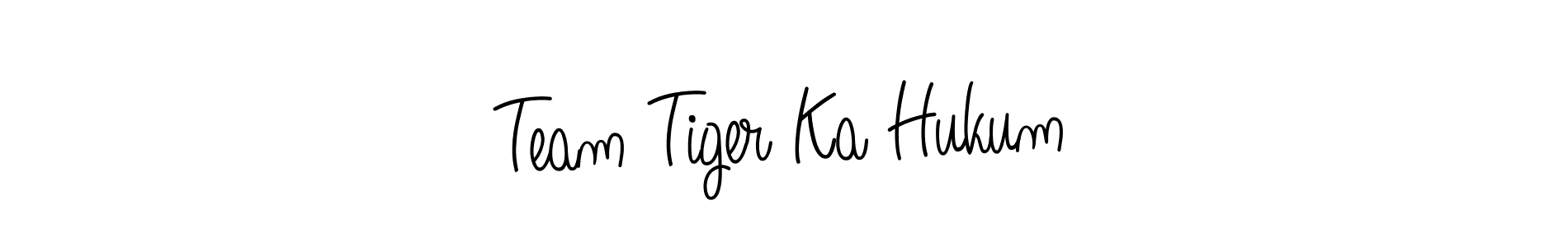 How to make Team Tiger Ka Hukum name signature. Use Angelique-Rose-font-FFP style for creating short signs online. This is the latest handwritten sign. Team Tiger Ka Hukum signature style 5 images and pictures png