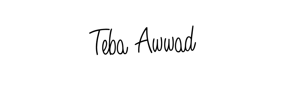 Use a signature maker to create a handwritten signature online. With this signature software, you can design (Angelique-Rose-font-FFP) your own signature for name Teba Awwad. Teba Awwad signature style 5 images and pictures png