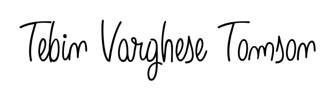 Tebin Varghese Tomson stylish signature style. Best Handwritten Sign (Angelique-Rose-font-FFP) for my name. Handwritten Signature Collection Ideas for my name Tebin Varghese Tomson. Tebin Varghese Tomson signature style 5 images and pictures png