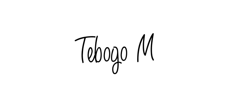 How to make Tebogo M name signature. Use Angelique-Rose-font-FFP style for creating short signs online. This is the latest handwritten sign. Tebogo M signature style 5 images and pictures png