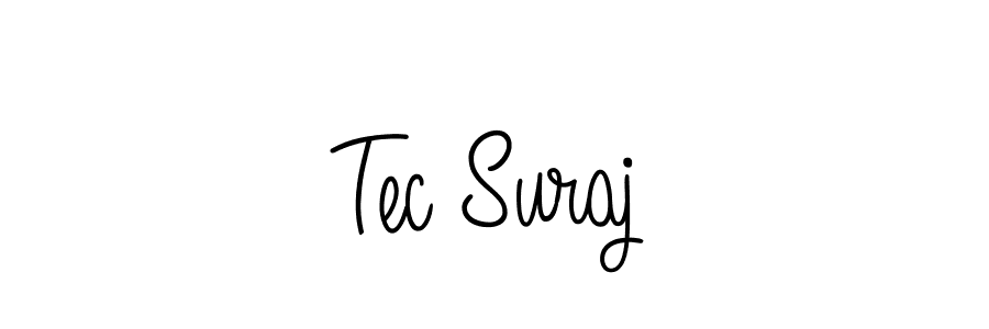 Tec Suraj stylish signature style. Best Handwritten Sign (Angelique-Rose-font-FFP) for my name. Handwritten Signature Collection Ideas for my name Tec Suraj. Tec Suraj signature style 5 images and pictures png