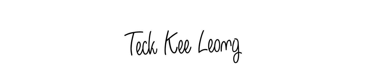 Use a signature maker to create a handwritten signature online. With this signature software, you can design (Angelique-Rose-font-FFP) your own signature for name Teck Kee Leong. Teck Kee Leong signature style 5 images and pictures png