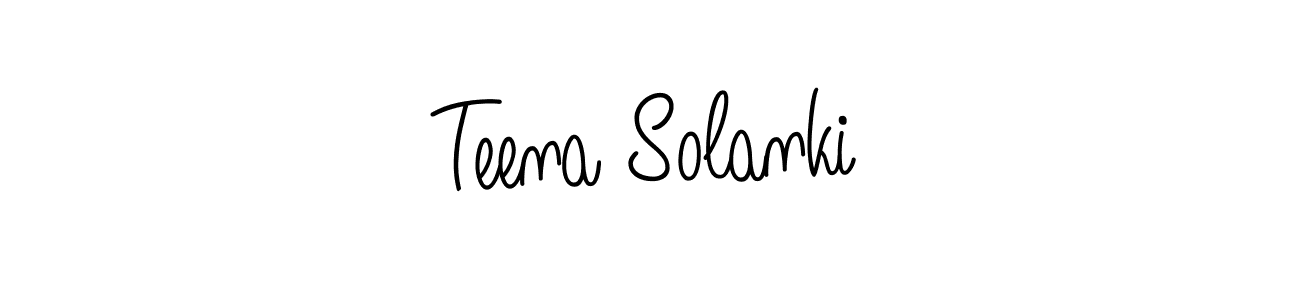 Create a beautiful signature design for name Teena Solanki. With this signature (Angelique-Rose-font-FFP) fonts, you can make a handwritten signature for free. Teena Solanki signature style 5 images and pictures png