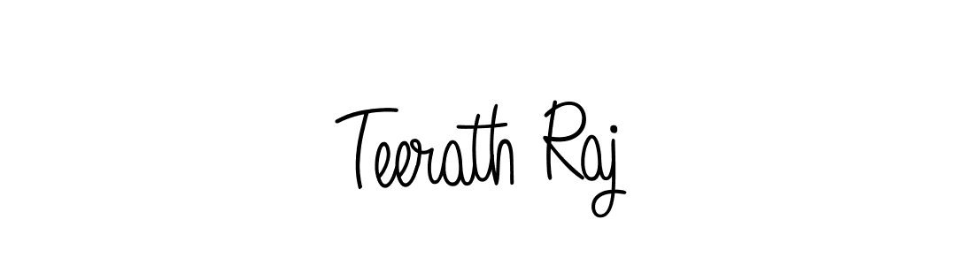 Use a signature maker to create a handwritten signature online. With this signature software, you can design (Angelique-Rose-font-FFP) your own signature for name Teerath Raj. Teerath Raj signature style 5 images and pictures png