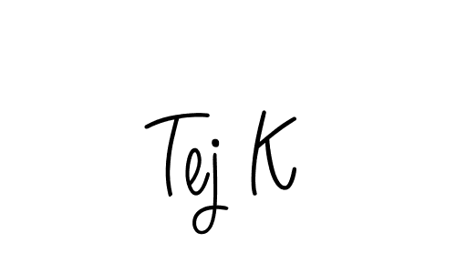 Make a beautiful signature design for name Tej K. With this signature (Angelique-Rose-font-FFP) style, you can create a handwritten signature for free. Tej K signature style 5 images and pictures png