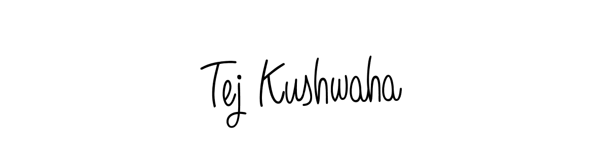 How to make Tej Kushwaha name signature. Use Angelique-Rose-font-FFP style for creating short signs online. This is the latest handwritten sign. Tej Kushwaha signature style 5 images and pictures png