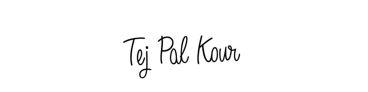 Tej Pal Kour stylish signature style. Best Handwritten Sign (Angelique-Rose-font-FFP) for my name. Handwritten Signature Collection Ideas for my name Tej Pal Kour. Tej Pal Kour signature style 5 images and pictures png