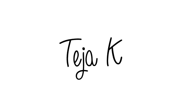 How to make Teja K name signature. Use Angelique-Rose-font-FFP style for creating short signs online. This is the latest handwritten sign. Teja K signature style 5 images and pictures png