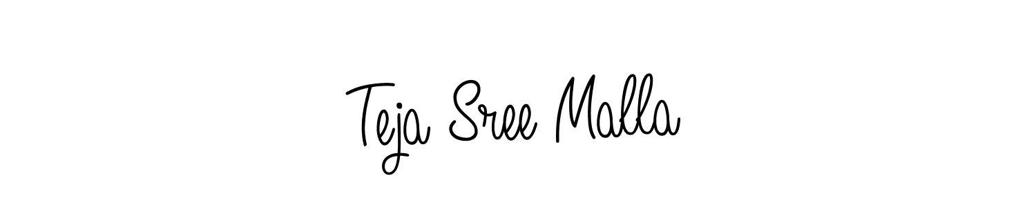 You should practise on your own different ways (Angelique-Rose-font-FFP) to write your name (Teja Sree Malla) in signature. don't let someone else do it for you. Teja Sree Malla signature style 5 images and pictures png